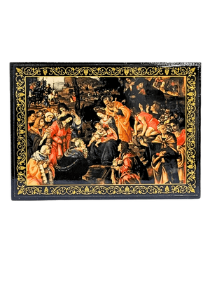 Porta Terço Renascentista A Adoração dos Reis Magos 14 x 10 x 3 cm-TerraCotta Arte Sacra