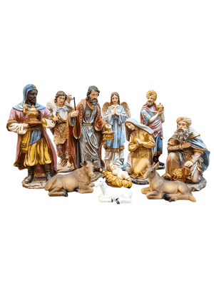 Presépio em Resina Colorido 11 Peças 30 cm-TerraCotta Arte Sacra