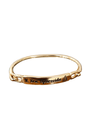 Pulseira Nossa Senhora Aparecida em Metal Dourada 6 cm-TerraCotta Arte Sacra