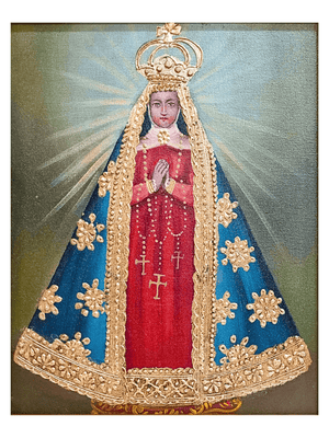 Quadro Cusquenho de Nossa Senhora Aparecida 35 cm x 19,5 cm-TerraCotta Arte Sacra