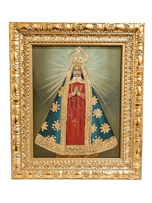 Quadro Cusquenho de Nossa Senhora Aparecida 35 cm x 19,5 cm-TerraCotta Arte Sacra
