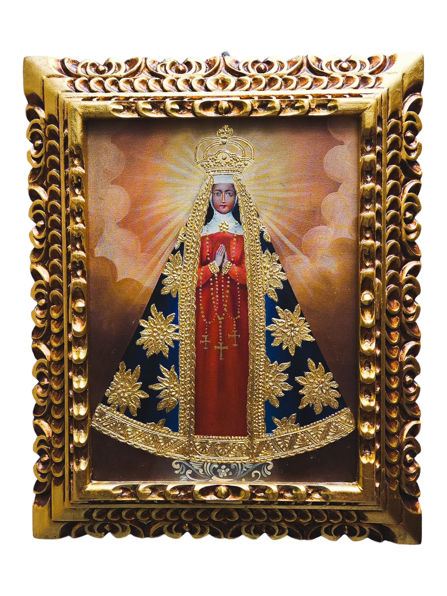 Quadro Cusquenho de Nossa Senhora Aparecida-TerraCotta Arte Sacra