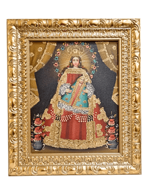 Quadro Cusquenho de Nossa Senhora de Belém 35 cm x 19,5 cm-TerraCotta Arte Sacra