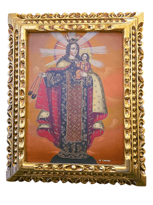 Quadro Cusquenho de Nossa Senhora do Carmo-TerraCotta Arte Sacra