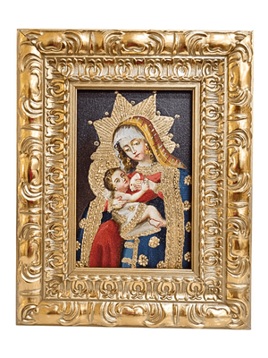 Quadro Cusquenho de Nossa Senhora do Leite 23,5 cm x 18,5 cm-TerraCotta Arte Sacra