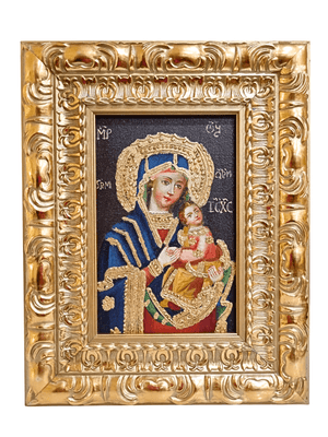 Quadro Cusquenho de Nossa Senhora do Perpétuo Socorro 23,5 cm x 18,5 cm-TerraCotta Arte Sacra