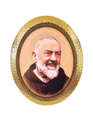 Quadro Italiano Padre Pio 14,05 x 11,5cm-TerraCotta Arte Sacra