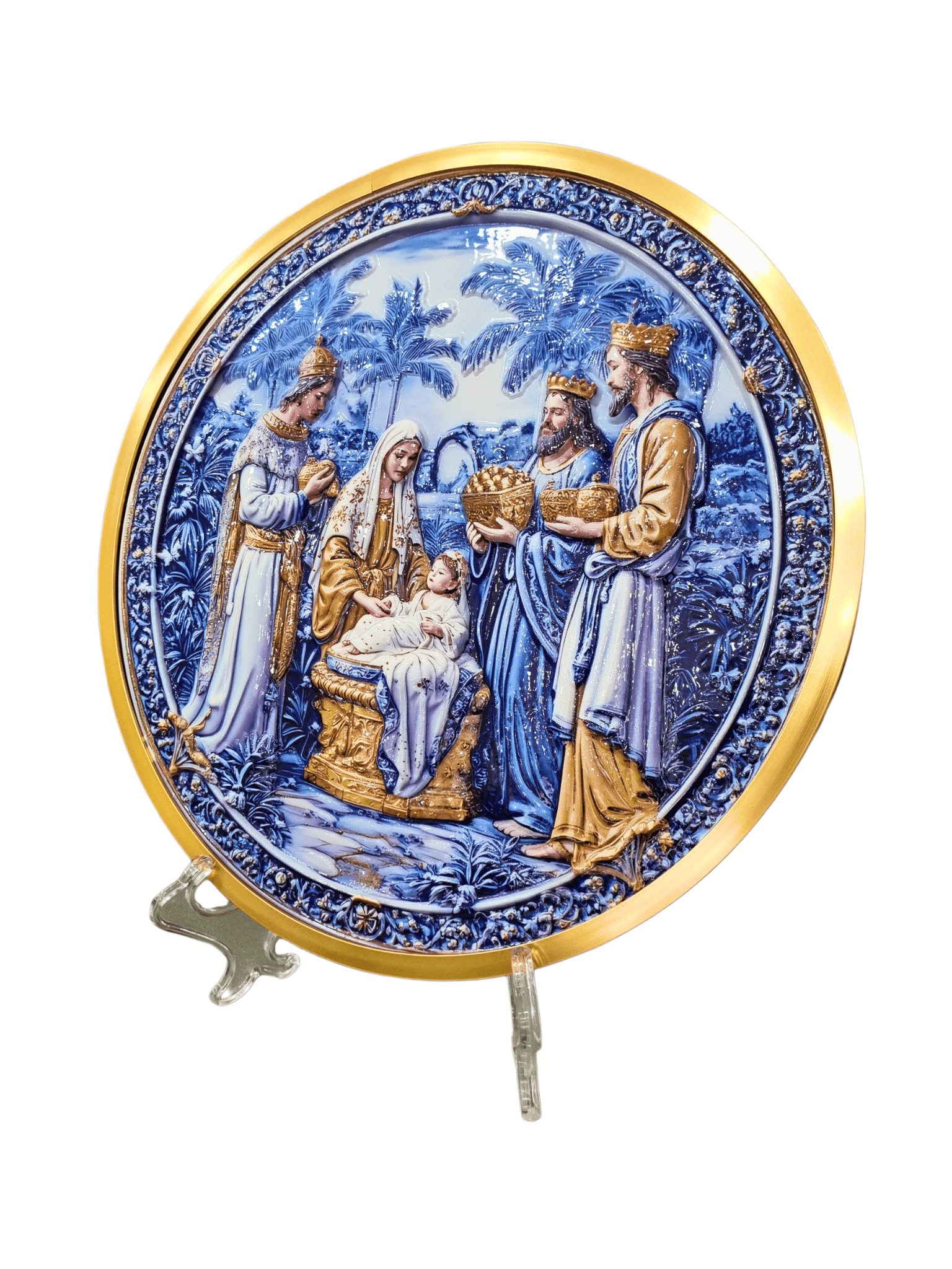 Quadro Nascimento de Jesus em Porcelana 31 cm-TerraCotta Arte Sacra