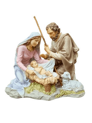 Sagrada Família Cenário Presépio em Resina 16 cm-TerraCotta Arte Sacra