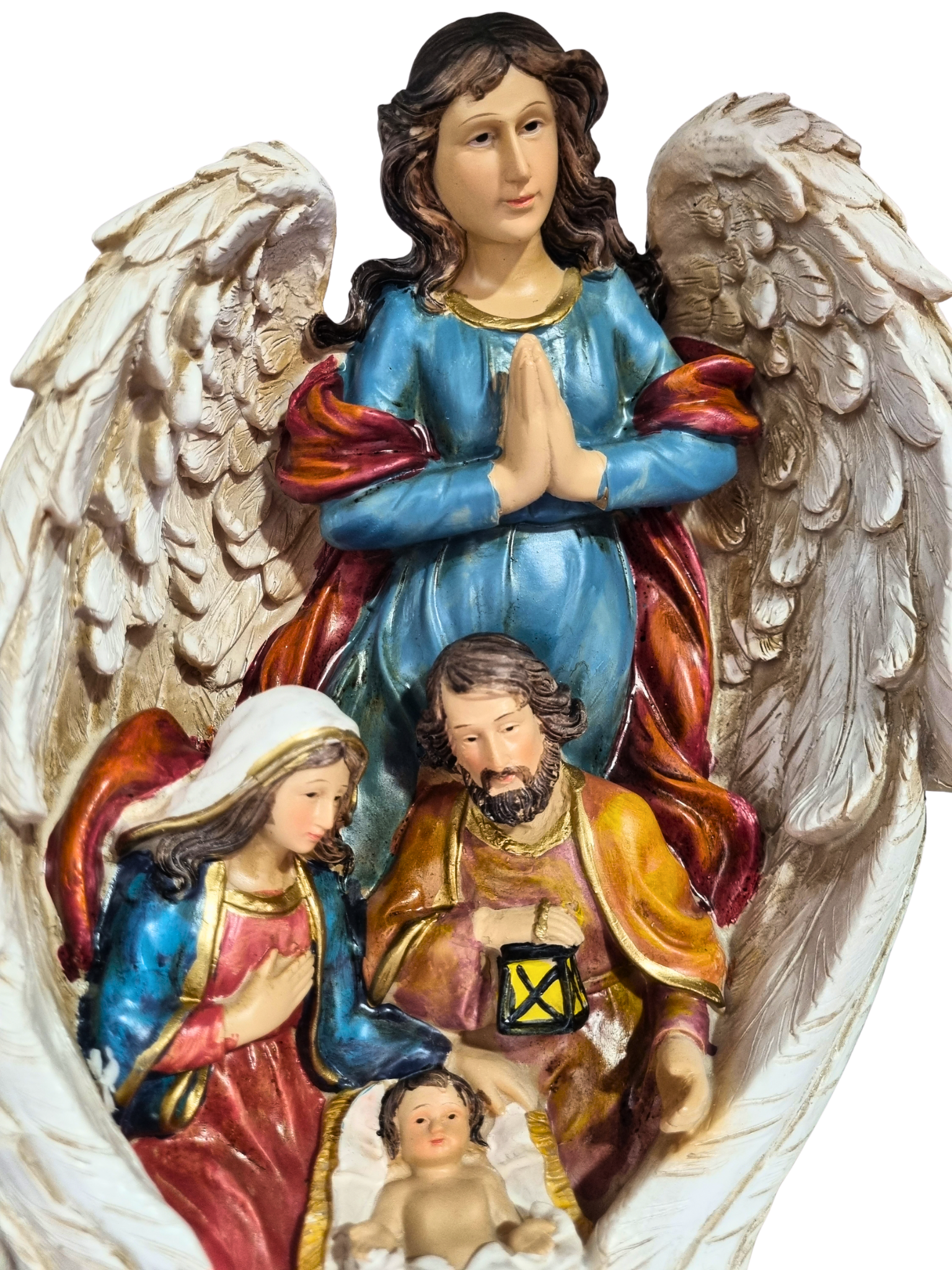 Sagrada Família com Anjo em Resina 28 cm-TerraCotta Arte Sacra