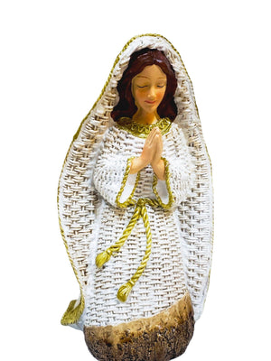 Sagrada Família em Resina com Vestes Brancas 3 Peças-TerraCotta Arte Sacra