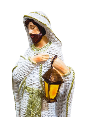 Sagrada Família em Resina com Vestes Brancas 3 Peças-TerraCotta Arte Sacra