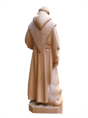 São Francisco com Lobo em Madeira 17,5 cm-TerraCotta Arte Sacra