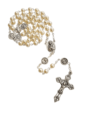 Terço Italiano Perolado Santa Terezinha 6 mm-TerraCotta Arte Sacra