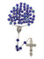 Terço Italiano de Cristal Nobre Oval Azul Royal-TerraCotta Arte Sacra
