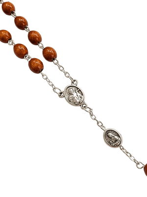 Terço Italiano de Madeira São Francisco e Santa Clara 6 mm-TerraCotta Arte Sacra