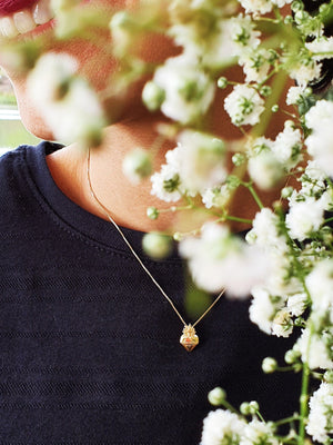 Colar Sagrado Coração de Prata de Lei 925 com Banho de Ouro 18 k-TerraCotta Arte Sacra