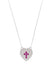 Colar de Coração com Cruz de Prata de Lei 925 Cravejado de Zircônias Rubi-TerraCotta Arte Sacra