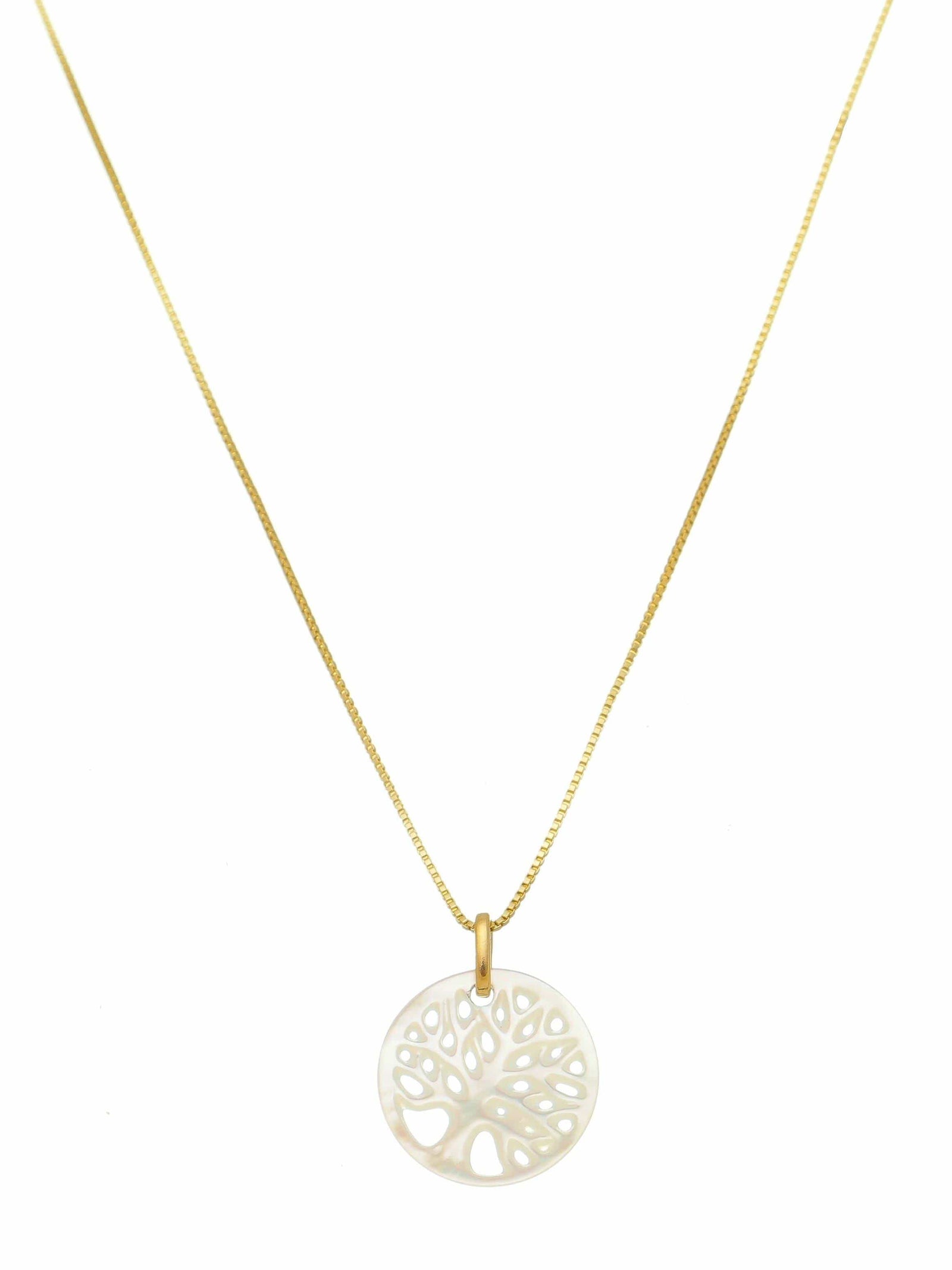 Conjunto Árvore da Vida em Madrepérola e Prata 925 com Banho de Ouro-TerraCotta Arte Sacra