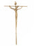 Crucifixo com Cristo Estilizado de Aço Galvanizado Dourado 21 cm-TerraCotta Arte Sacra