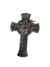 Crucifixo de Metal Estilizado com a Face de Cristo Níquel-TerraCotta Arte Sacra