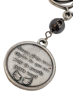 Dezena de Hematita Anjo para Carro-TerraCotta Arte Sacra