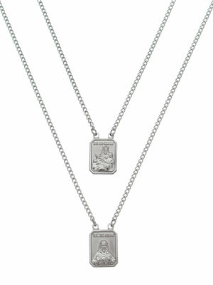 Escapulário Aço Inox com Prata-TerraCotta Arte Sacra