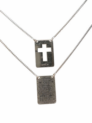 Escapulário Cruz e Oração de Prata de Lei 925-TerraCotta Arte Sacra