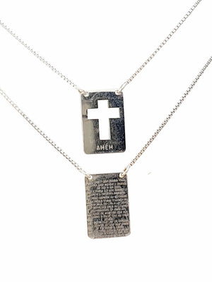 Escapulário Cruz e Oração de Prata de Lei 925-TerraCotta Arte Sacra