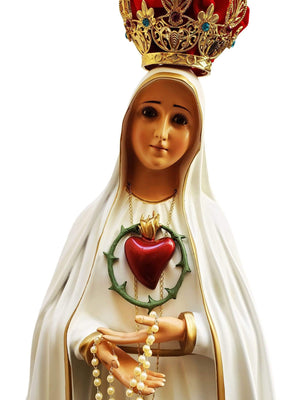 Imaculado Coração de Fátima com Olhos de Vidro de Pó de Mármore 75 cm-TerraCotta Arte Sacra