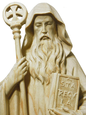 Imagem São Bento de Madeira Natural 30 cm-TerraCotta Arte Sacra