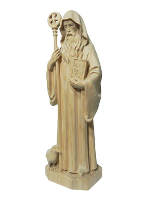 Imagem São Bento de Madeira Natural 30 cm-TerraCotta Arte Sacra