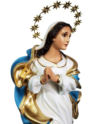 Imagem da Imaculada Conceição de Pó de Mármore 52 cm com Olhos de Vidro-TerraCotta Arte Sacra