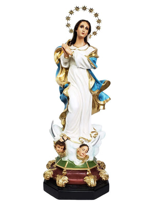 Imagem da Imaculada Conceição de Pó de Mármore 52 cm com Olhos de Vidro-TerraCotta Arte Sacra