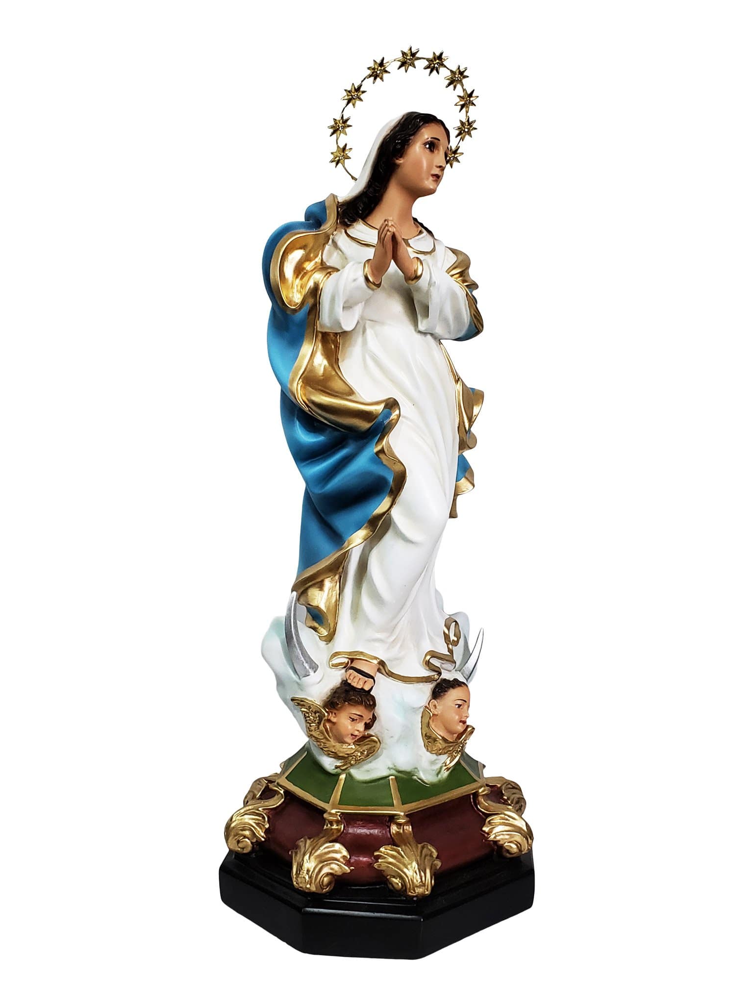 Imagem da Imaculada Conceição de Pó de Mármore 52 cm com Olhos de Vidro-TerraCotta Arte Sacra