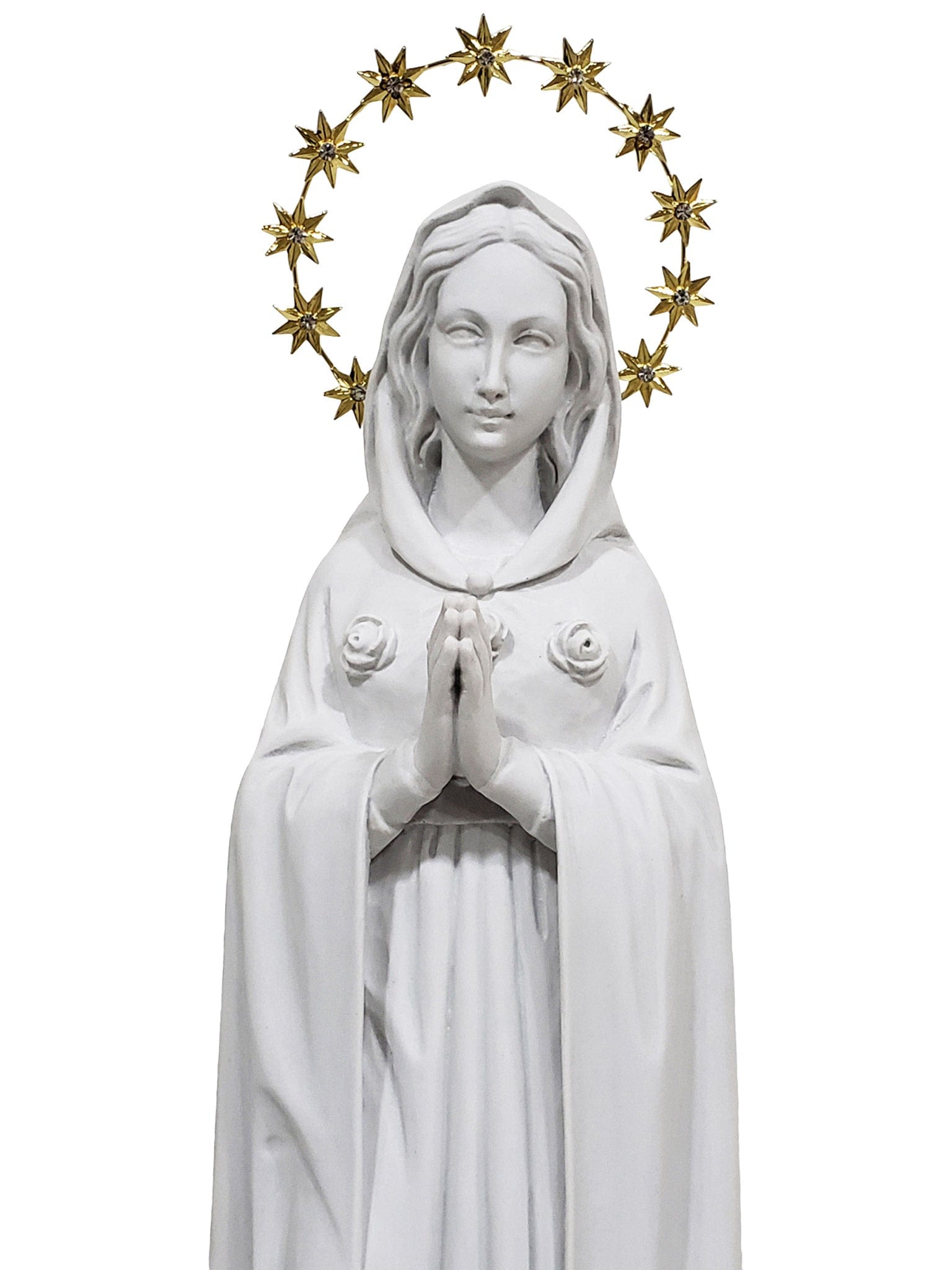 Imagem da Nossa Senhora da Rosa Mística 52 cm em Pó de Mármore-TerraCotta Arte Sacra