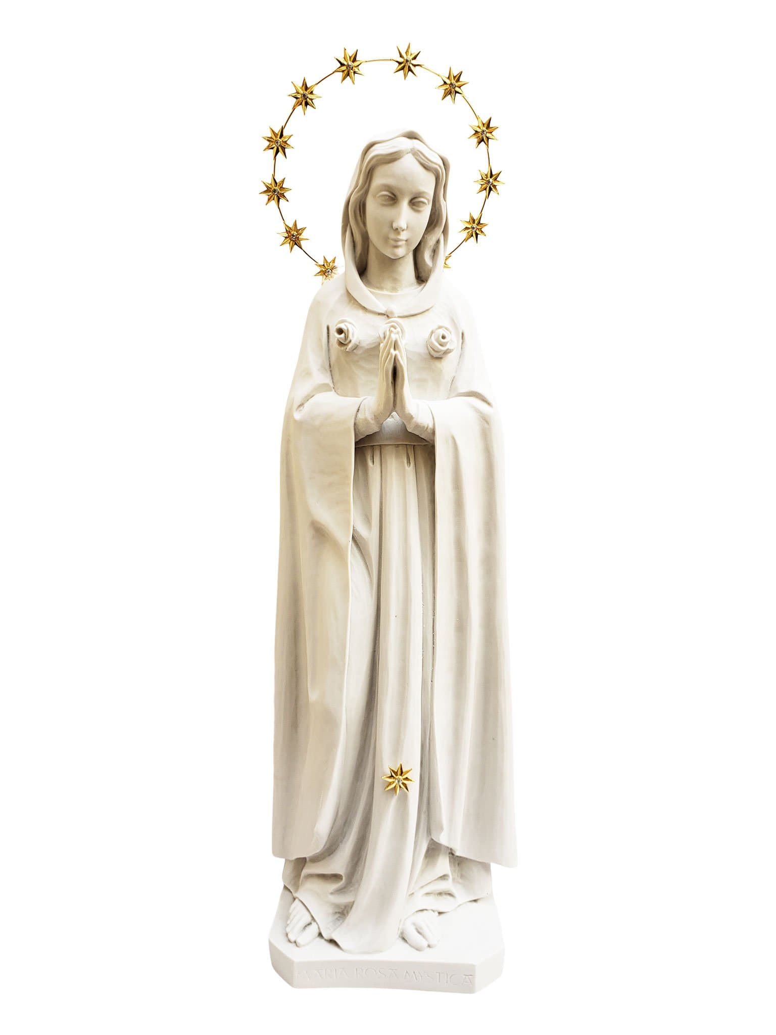 Imagem da Nossa Senhora da Rosa Mística 67 cm em Pó de Mármore-TerraCotta Arte Sacra