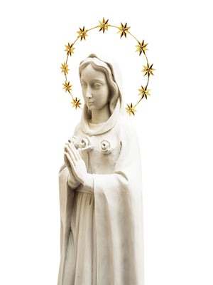 Imagem da Nossa Senhora da Rosa Mística 67 cm em Pó de Mármore-TerraCotta Arte Sacra