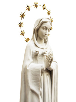 Imagem da Nossa Senhora da Rosa Mística 67 cm em Pó de Mármore-TerraCotta Arte Sacra