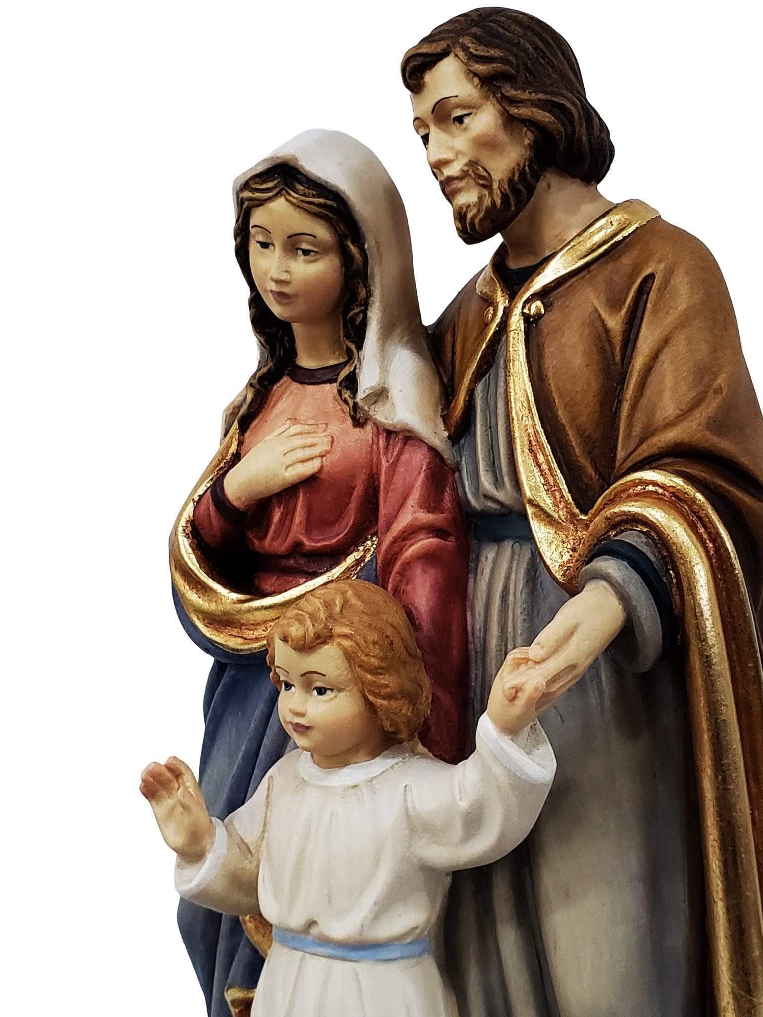 Imagem da Sagrada Família de Madeira Italiana 32 cm-TerraCotta Arte Sacra