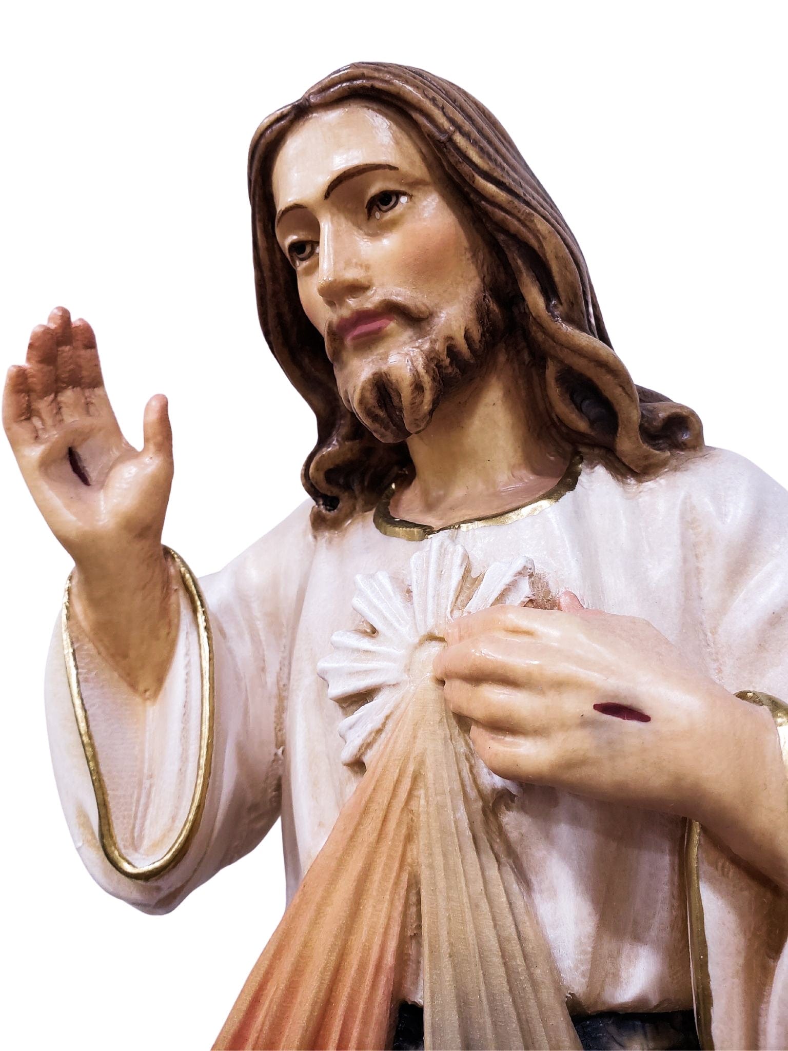 Imagem de Madeira Italiana Jesus Misericordioso 40 cm-TerraCotta Arte Sacra