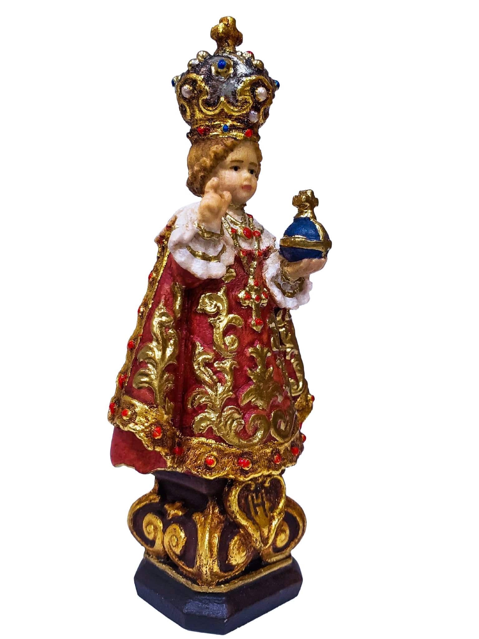 Imagem de Madeira Italiana Menino Jesus de Praga 10 cm-TerraCotta Arte Sacra
