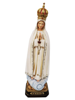 Imagem de Madeira Italiana Nossa Senhora de Fátima 34 cm-TerraCotta Arte Sacra