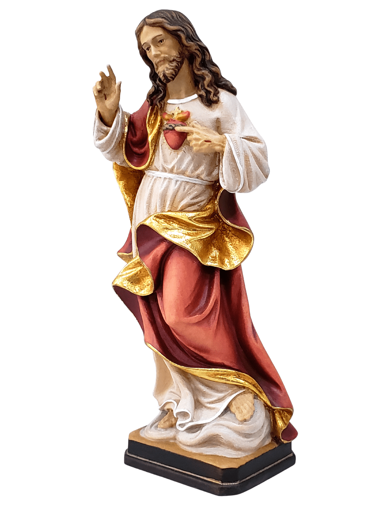 Imagem de Madeira Italiana Sagrado Coração de Jesus 20 cm-TerraCotta Arte Sacra