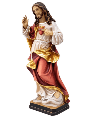 Imagem de Madeira Italiana Sagrado Coração de Jesus 20 cm-TerraCotta Arte Sacra