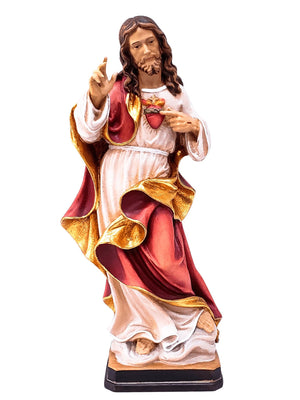 Imagem de Madeira Italiana Sagrado Coração de Jesus 30 cm-TerraCotta Arte Sacra