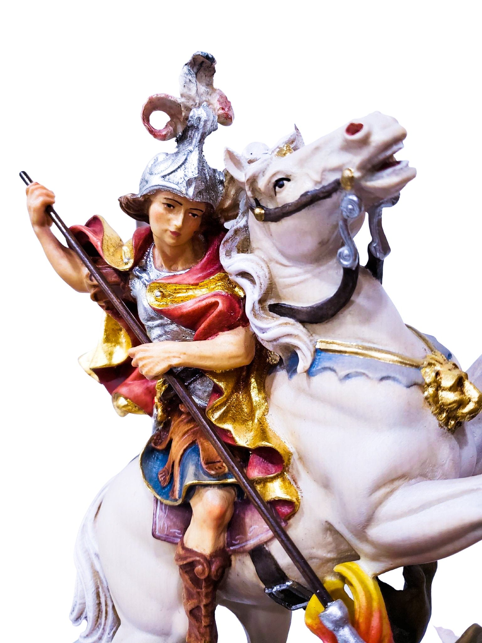 Imagem de Madeira Italiana de São Jorge Colorido 33 cm-TerraCotta Arte Sacra