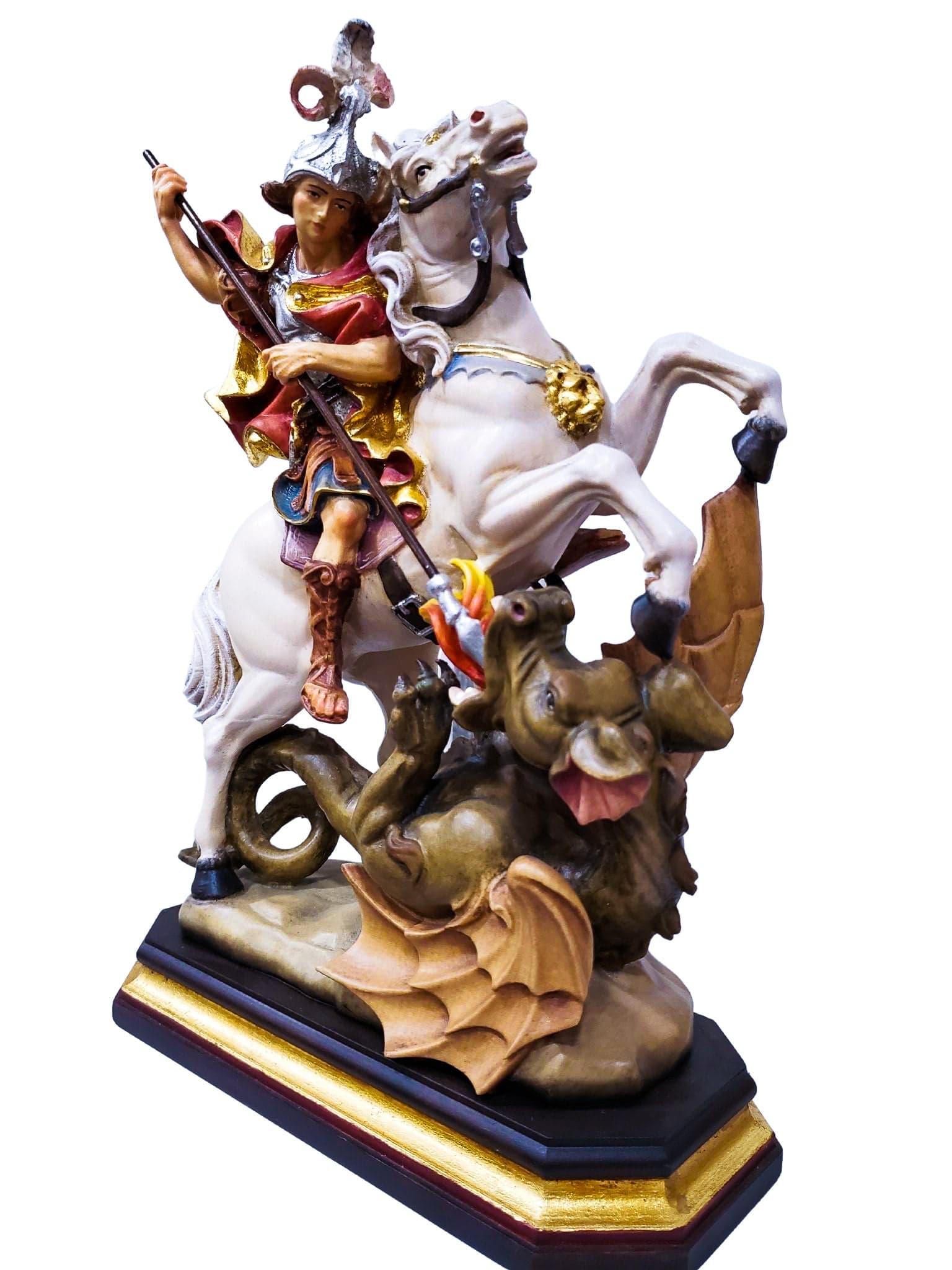 Imagem de Madeira Italiana de São Jorge Colorido 33 cm-TerraCotta Arte Sacra