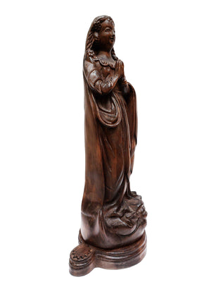 Imagem de Nossa Senhora Aparecida Fac-símile em Madeira 28 cm-TerraCotta Arte Sacra