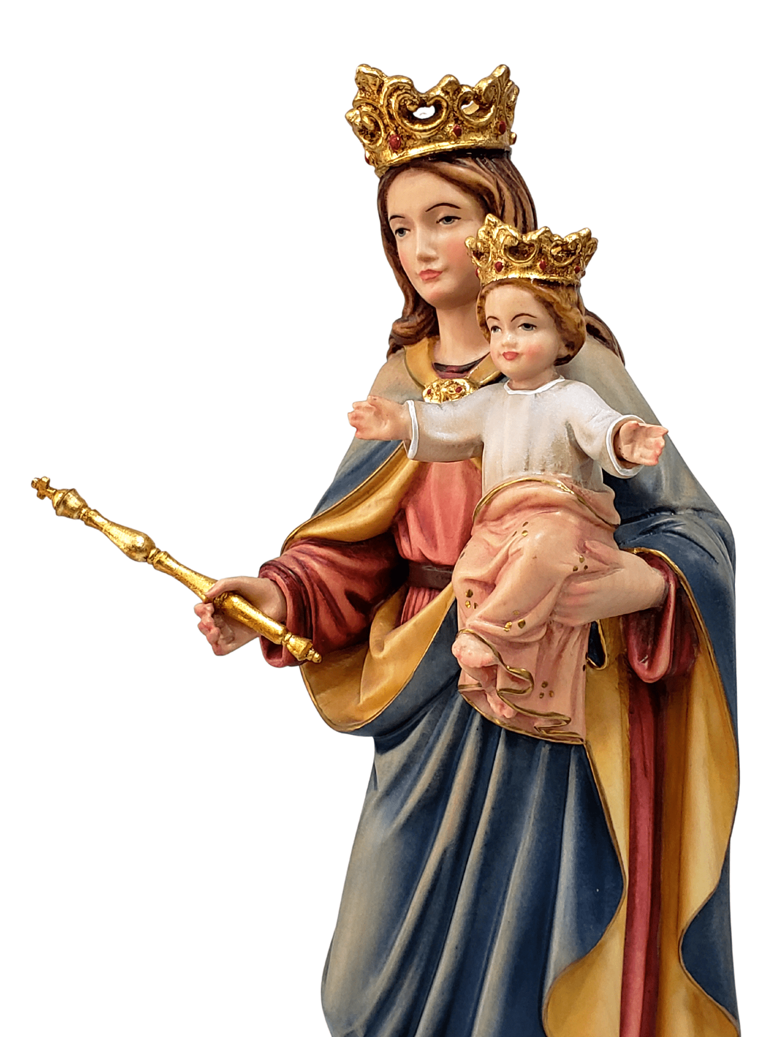 Imagem de Nossa Senhora Auxiliadora de Madeira Italiana 30 cm-TerraCotta Arte Sacra